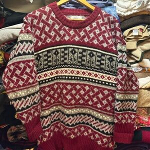 Vintage Clan Royal Wool Knit Sweater Scotland Fair Isle Pullover 90s Men’s Large
